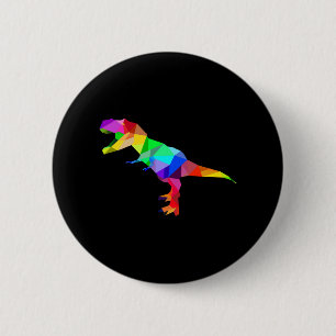Colourful Rainbow T-Rex Tyrannosaurus Rex Dino 6 Cm Round Badge