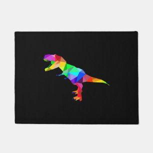 Colourful Rainbow T-Rex Tyrannosaurus Rex Dino Doormat