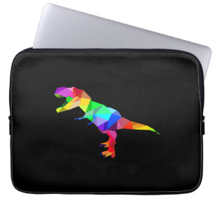Colourful Rainbow T-Rex Tyrannosaurus Rex Dino Laptop Sleeve