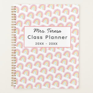 Colourful Rainbow Teacher Planner   Custom Gift