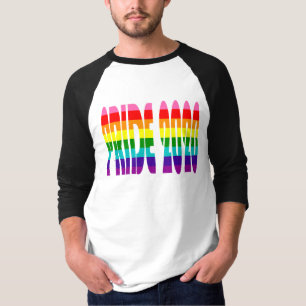 Colourful Rainbow Text LGBTQ Gay Pride 2020 T-Shirt