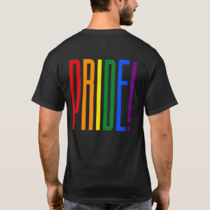 Colourful Rainbow Text LGBTQ Gay Pride LGBT T-Shirt