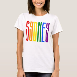 Colourful Rainbow Text LGBTQ Sydney Gay Pride LGBT T-Shirt