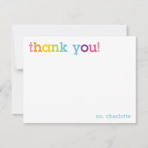 Colourful Rainbow Thank You Note Card