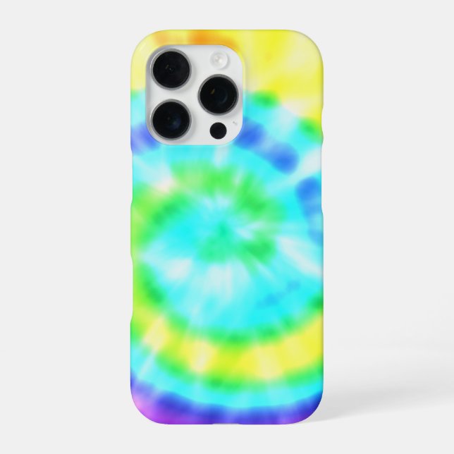 Colourful Rainbow Tie Dye Pattern iPhone Case (Back)