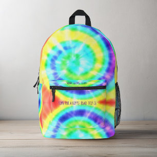Colourful Rainbow Tie Dye Personalised Backpack
