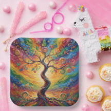 Colourful Rainbow Tree Abstract