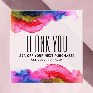 Colourful Rainbow Trendy Modern Elegant Abstract Discount Card