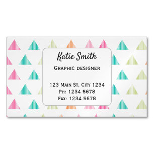 Colourful rainbow triangle graphic design retro 	Magnetic business card