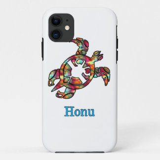 Colourful Rainbow Tribal Hawaiian Sea Turtle Case- iPhone 11 Case