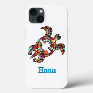 Colourful Rainbow Tribal Hawaiian Sea Turtle iPhone 13 Case