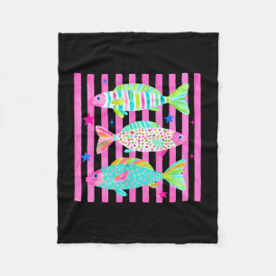 Colourful rainbow trout preppy summer lake life fleece blanket