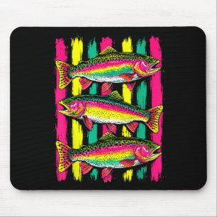 Colourful rainbow trout preppy summer lake life mouse pad