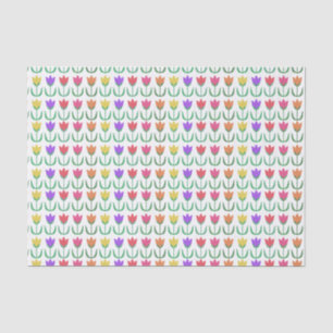 Colourful Rainbow Tulips, Spring Flowers Tissue Paper
