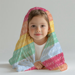 Colourful Rainbow Typography Name Fleece Blanket