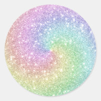 Colourful Rainbow Unicorn Glitter Spiral Modern