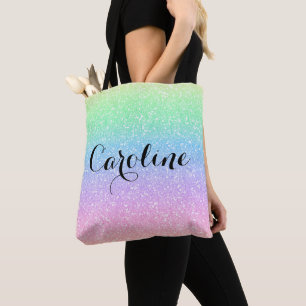Colourful Rainbow Unicorn Glitter Trendy Pattern  Tote Bag