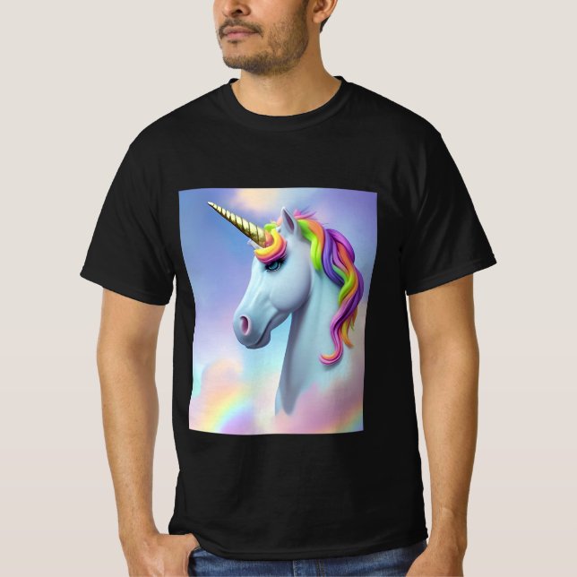 Colourful Rainbow Unicorn  T-Shirt (Front)