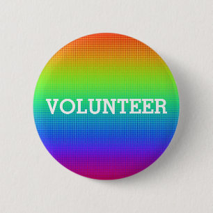 Colourful Rainbow Volunteer Button
