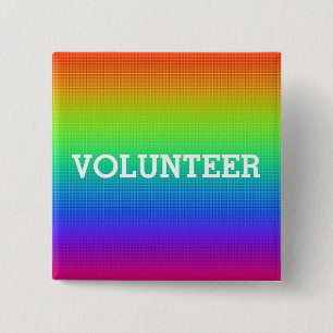 Colourful Rainbow Volunteer Button