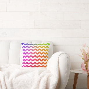 Colourful Rainbow Wave pattern  Cushion