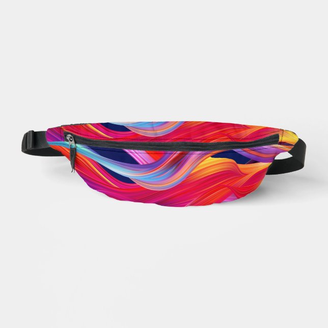 Colourful Rainbow Waves Bum Bags (Front)
