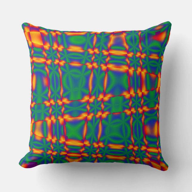 Colourful Rainbow Waves Red Blue Green Sofa Pillow (Front)
