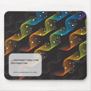 Colourful Rainbow Wavy Abstract Twist Modern Art Mouse Pad