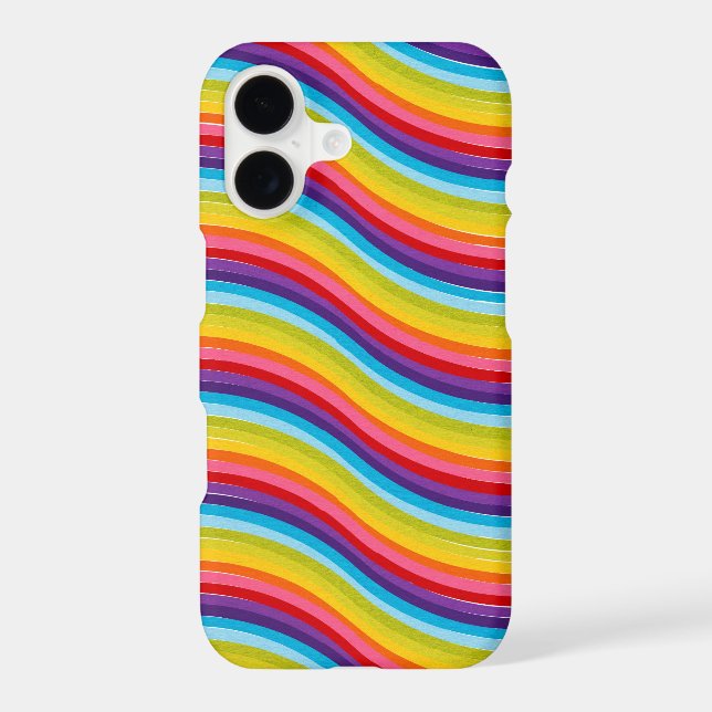 Colourful Rainbow Wavy Striped Design (Back)