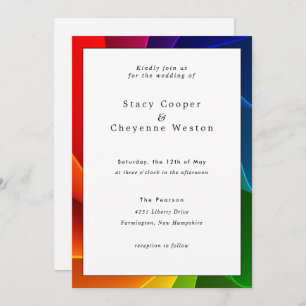 Colourful Rainbow Wedding Invitation