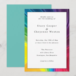 Colourful Rainbow Wedding Invitation