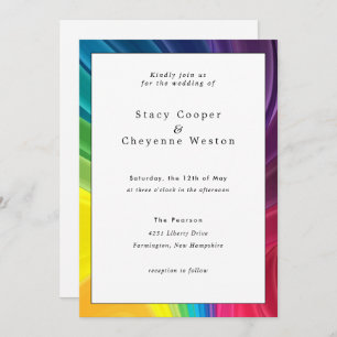 Colourful Rainbow Wedding Invitation
