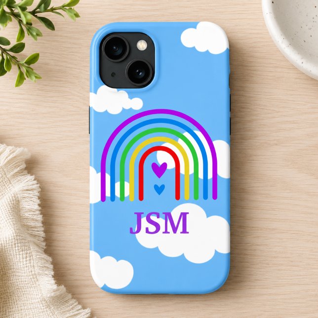 Colourful Rainbow with Blue Sky and Clouds  Case-Mate iPhone Case (Creator Uploaded)