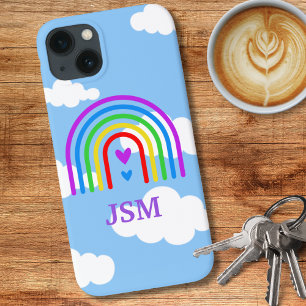 Colourful Rainbow with Blue Sky and Clouds  iPhone 13 Case