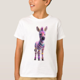Colourful Rainbow Zebra Kids T-Shirt
