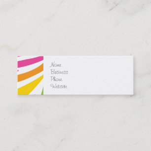 Colourful Rainbow Zebra Print Pattern Gifts Mini Business Card