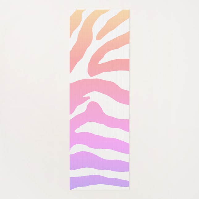 Colourful Rainbow Zebra Stripe Yoga Mat (Back)