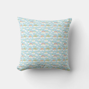 Colourful Rainbows and Clouds Cushion