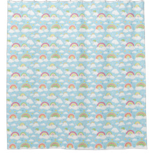 Colourful Rainbows and Clouds Shower Curtain