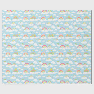 Colourful Rainbows and Clouds Wrapping Paper