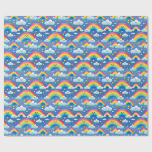 Colourful Rainbows and Clouds Wrapping Paper