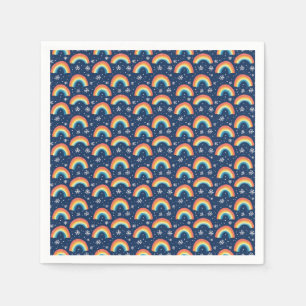 Colourful Rainbows and Snowflakes Napkin