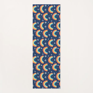 Colourful Rainbows and Snowflakes Yoga Mat