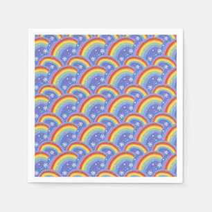 Colourful Rainbows on Purple Background Napkin
