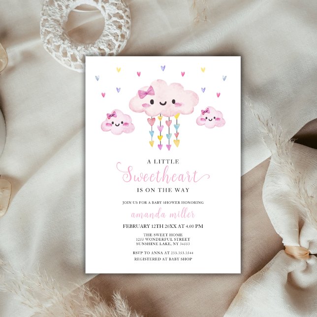 Colourful Raindrop Sweetheart Valentine Baby Showe Invitation (Colorful Raindrop Sweetheart Valentine Baby Shower Invitation)