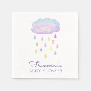 Colourful Raindrops and Sprinkles Baby Shower Napkin