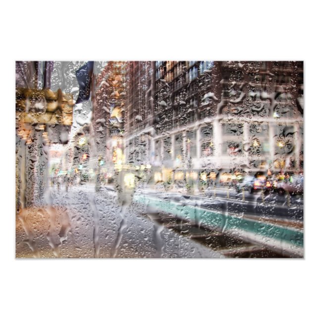 Colourful Rainy Day NYC Abstract Photo Print (Front)