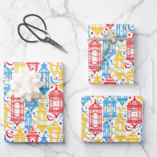 Colourful Ramadan Eid Lantern Wrapping Paper Sheet