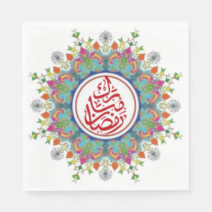 Colourful Ramadan Mubarak in Arabic  Napkin