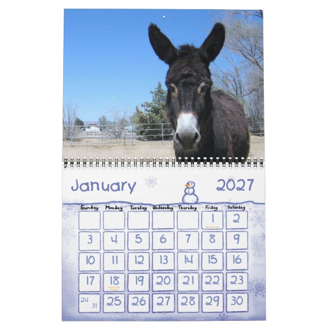 Colourful Ranch Animals Calendar (Jan 2027)